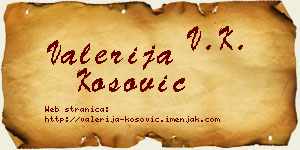 Valerija Kosović vizit kartica